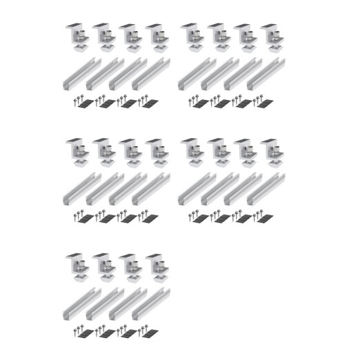 20x Solar Panel Mount Bracket Photovoltaic Panel Rail Solar Panel Mount Fastening Module with Mid 35mm