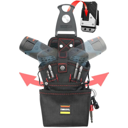 NAKIOO Rotatable Drill Bit Quick-Hanging Tool Bag, Tool Belt Organizer, Essential Electrician Accessory.