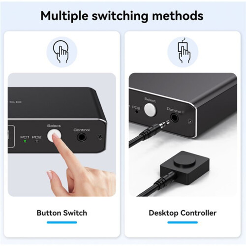2K 120Hz for  USB C -Compatible KVM  100W PD Charge Type C USB KVM Switcher for PC Desktop EU PLUG