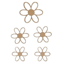 5 Stuks Houten Madeliefjes Wanddecoratie in Scandinavische Stijl - Herbruikbare, Onregelmatige Bloemenpatronen, Geschikt voor de Lente en Zomer in