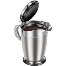 Saucière Isotherme en Acier Inoxydable 304, 750 Ml, à Double Paroi, avec Couvercle Pliable et Poignée