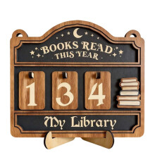 Books Read This Year Counter, Book Tracker for Home Library Decor, Book Counter Book Lover Gift