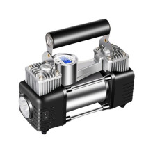 Portable Car Inflatable Pump W/Lights 12V Heavy Duty Double Cylinder Electric Inflator Air Compressor Digital Model