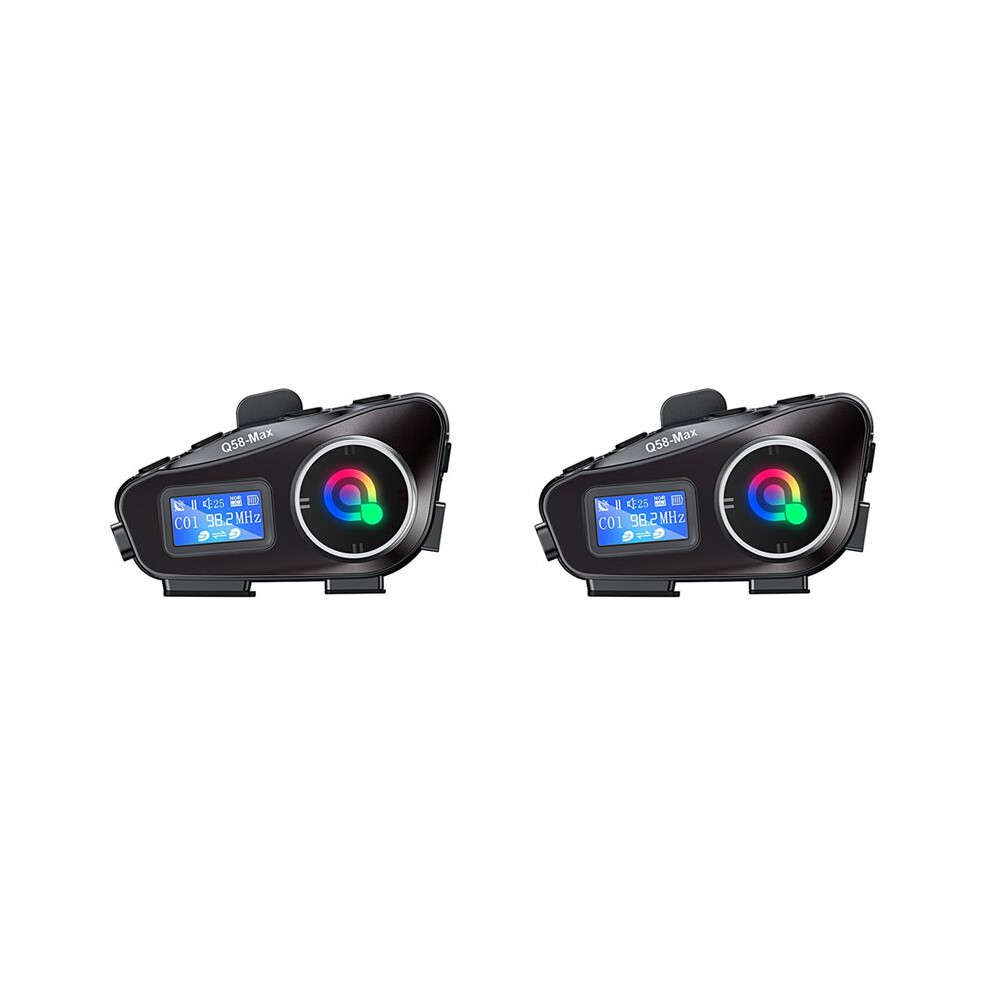 2X Q58-Max Motorcycle Helmet Intercom Headset Mp3 Music Sharing 2 People 500M Intercom(Hard Wire) 6032837108202
