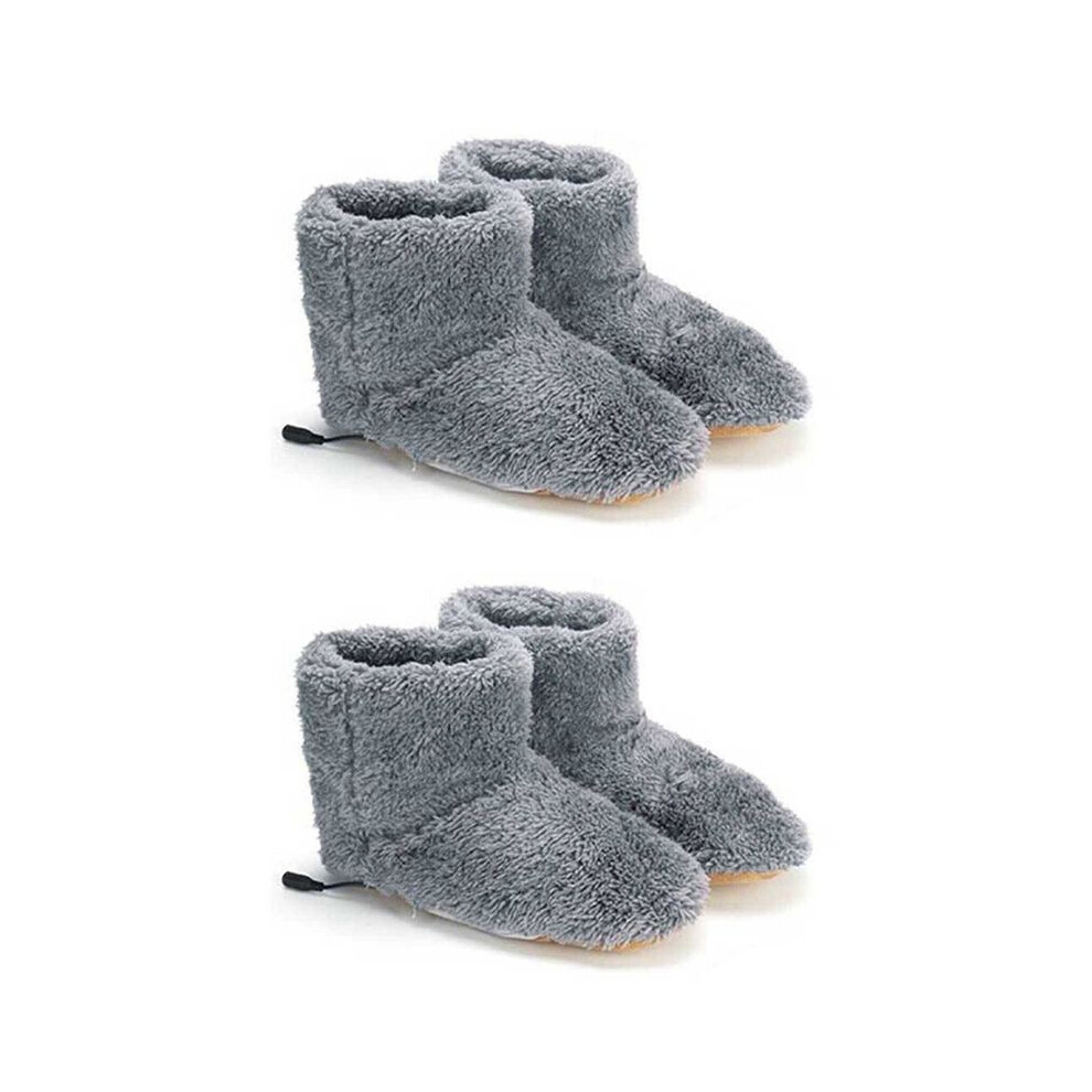 4X Winter Usb Heater Foot Shoes Electric Shoes Warming Pad Plush Warm Electric Slippers Feet Heated Insoles Gray 4713023348863
