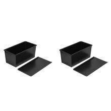 2X 450G Kohlenstoff Stahl Brot Laib Pfanne mit Deckel Brot Toast Form Deckel Heavy Duty Professionelle Brot Back Form