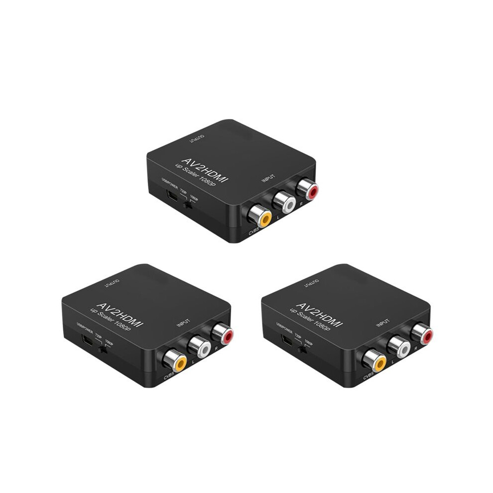3X Rca To Av To Converter 1080P Rca Cvbs Video Audio Converter Adapter Pal/Ntsc For Tv/Pc/ Ps3/ Stb Yellow/White/Red 6032593467278