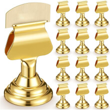 12Pcs Metal Table Number Holders 1.7 Inch Gold  Place Card Holders Bulk Clip for Weddings Restaurants Birthday Decor
