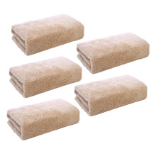 5pcs Reusable Face Wash Towel Set Quick Dry Makeup Removal Cloths Travel Friendly Khaki