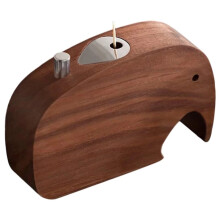 Toothpick Holder Walnut Wood Toothpicks Box Push-Type Cute Elephant Shape for Table Decorative Accessories