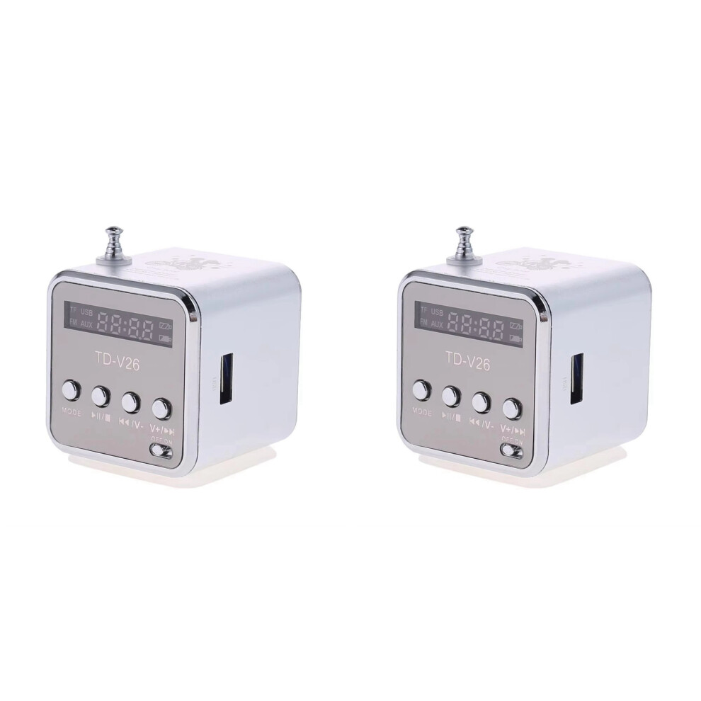 2X Td-V26 Portable Sound Speaker Support Tf Card Fm Radio Aux Stereo Music Player Speaker Light 6032340262941