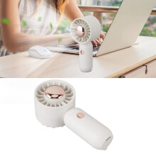 Portable Hand Held Fan USB Rechargeable White 14500 500mAh Small