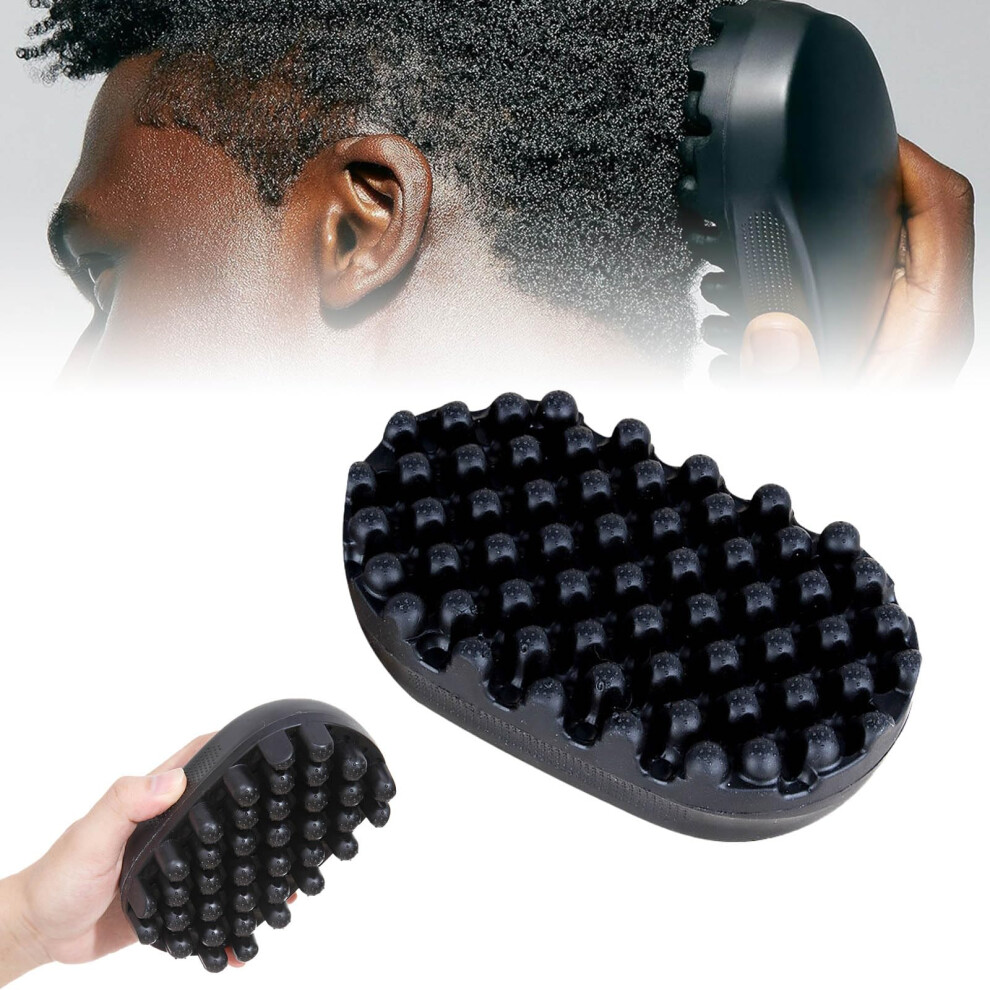 Rubber Curling Hair Brush for Afro Curls with Dual Styling Modes and Gentle Scalp Massage