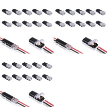 Conector Enchufable de Doble Cable de 30 Piezas con Hebilla de Bloqueo, Conectores Enchufables Terminal de Cable Compacto Universal de 2 Pines y 2