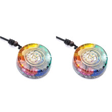 2X Orgonite Pendant Necklace Generator Emf Healing Crystal Sacred Geometry Chakra Necklaces Meditation Jewellry