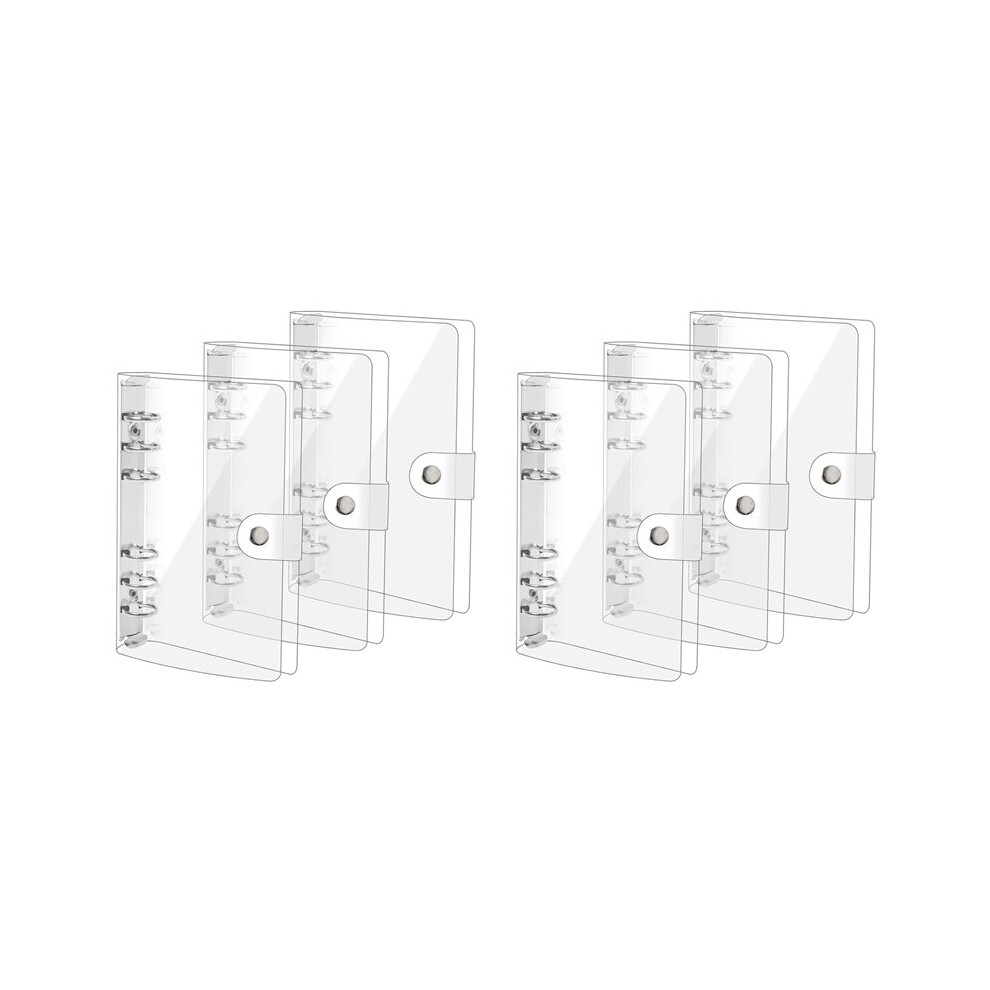 6 Pack A6 Transparent Soft Pvc 6 Ring Binder Cover Clear Binder Notebook Cover A6 Binder For Refillable Notebook 4713646148970