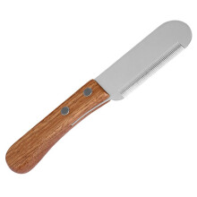 Pet Stainless Steel Wooden Handle Stripping Knife Professional Cat Dog Comb Shaving Plucking Hair Comb Knife Pet Tools