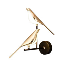 Bird Wall Lamp: Nordic Modern LED Light for Bedroom, Living Room, and Hotel 2xbird