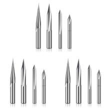 CNC Router Bits Set 1/4 and 1/8 Shank, Engraving Wood Carving Router Bit 6mm & 4mm, V-, Profile Bit, Tungsten Steel 12PCS