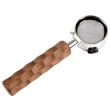 54mm Walnut Wood Handle Bottomless Portafilter for Series Espresso Machines A