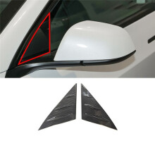 Real Carbon Fiber Car Front A-Pillar Triangle Trim Cover Wind Deflectors for Model 3 2023 Car Interior Accessories