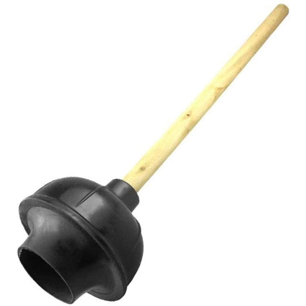 Heavy Duty Toilet Plunger With Durable Rubber For Bathroom Sink And Drain Cleaning Black 9169991519166
