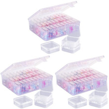 3X Bead Organizer Box, A Large Transparent Box with 30PCS Small Clear Plastic Storage Containers,Portable Box