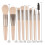 (Ginkgo yellow) 8Pcs Mini Makeup Brushes Kit with EVA Bag 6