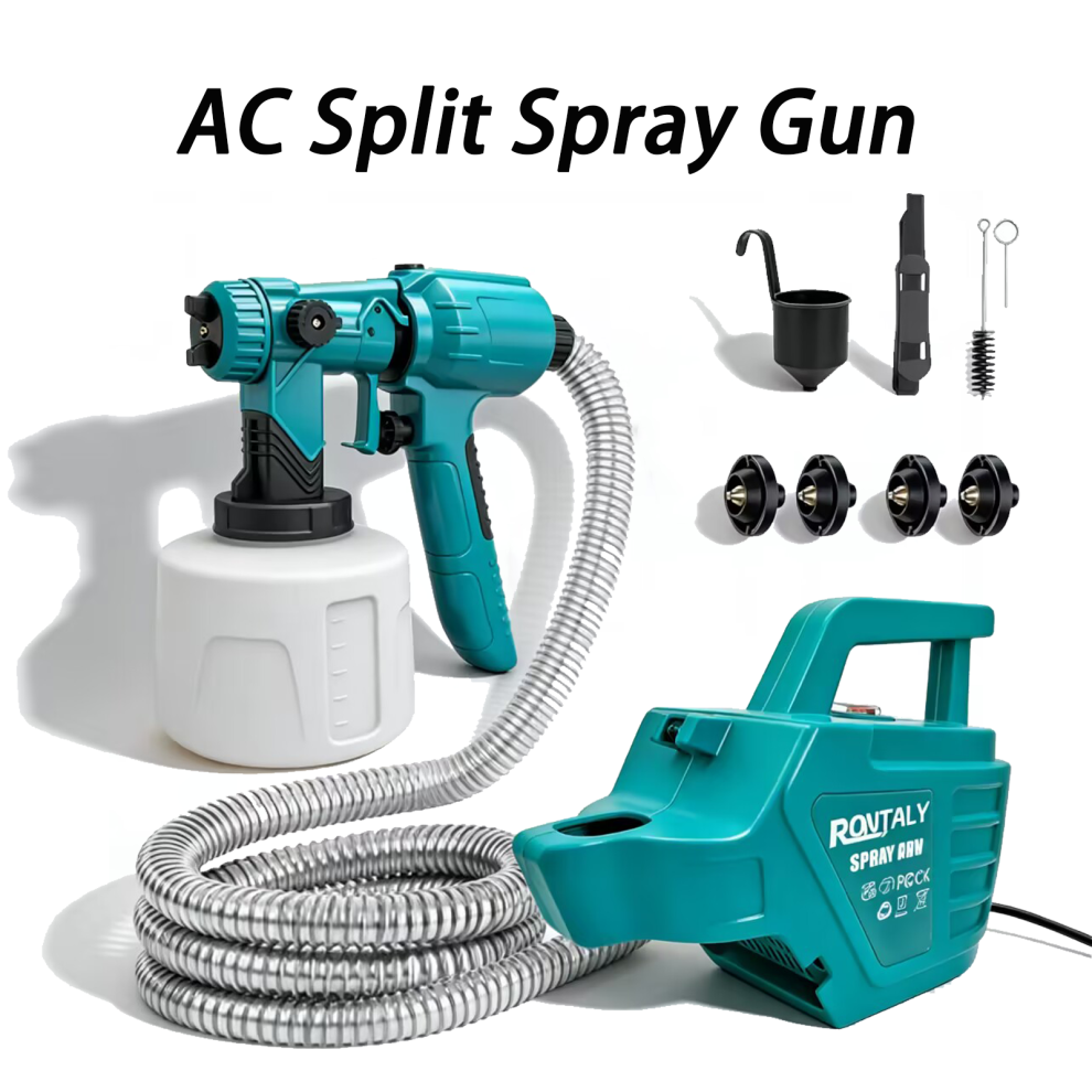 Electric Paint Sprayer Spray Gun, Portable Paint Sprayer, 4 Nozzles 757991696971