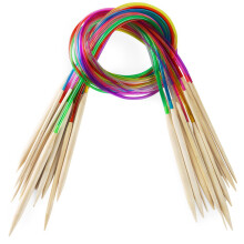 18Size Circular Knitting Needles100cm Crochet Hooks Set Tube Bamboo Knitting Needles Craft Circular Sewing Tools