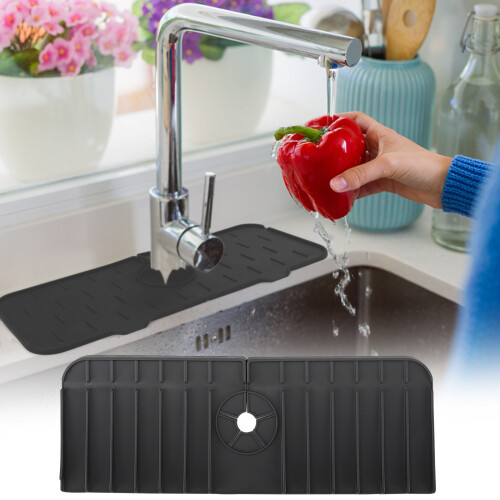 Silicone Kitchen Faucet Splash Catcher Mat37x14cm 1