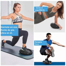 PVC Balance Disc Kern-Workout-Sitzkissen 34x34x5cm Schwarz mit Ventilatoren