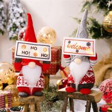 Weihnachtszwerge Aus PlüSch, Handgefertigte Schwedische Tomte-Zwergornamente mit LED, Skandinavische Elfenpuppen, Nordische Figur B