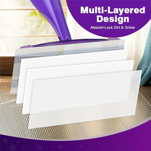 32PCS Multi-Layer Dry Floor Mop Pads for  WetJet-All Purpose Multi Surface Floor Cleaner Spray Mop Pads Refills 2