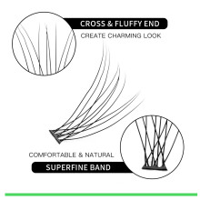 (12 row 10 20 mix) 20D Faux Mink Lashes, Heat Bonding, Fish Tail Design