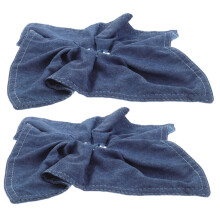 2pcs Denim Hair Scarf Tie with Big Bow Elastic Band Blue Denim Hair Accessory for Girls