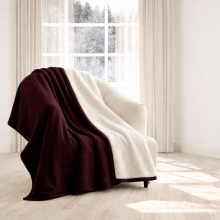 (Coffee, Small - 130x150 cm) 480GSM Reversible Thick Plush Sherpa Throw Blanket For All Seasons