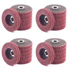 24PCS 4 Inch 240 Grit Red Nylon Fiber Flap Discs with Sandpaper,Perfect for Paint Remove & Tube Polishing