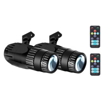 Lot de 2 Projecteurs LED à Pointe Fine, 15 W, Effet Boule Disco, Lumières à Effet Miroir RGBW avec Télécommande, Prise UE