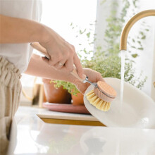 Dish Brush with Wood Handle Natural Wood Dish Scrub Brush for Washing and Cleaning Pots and Pans