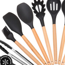 Chef Silicone Kitchen Utensil Set, 34 Piece Heat Resistant Kitchen Gadgets and Tools with Grater Black