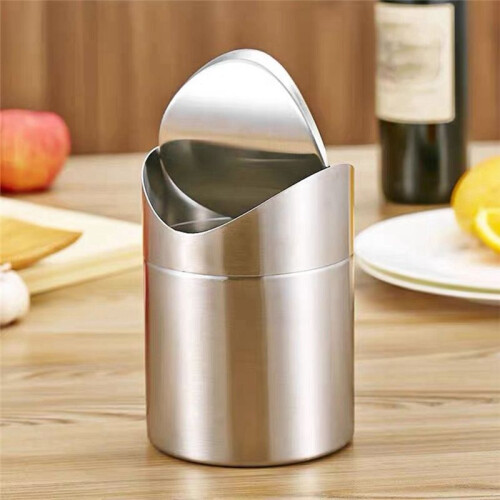 Trash Can for Desk with Lid Desktop Trash Can Small Tiny Countertop Trash Bin Can for Office Bathroom 1