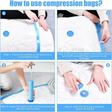 Vacuum Bags for Clothes,Pack of 12,Vacuum Bags Travel 30x40 cm,Vacuum Bags for Clothing, Reusable Storage Bags with Pump