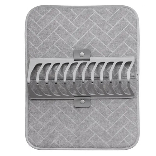 Super Absorbent Dish Drying Mat with Stackable Shelf for Efficient Kitchen Organization