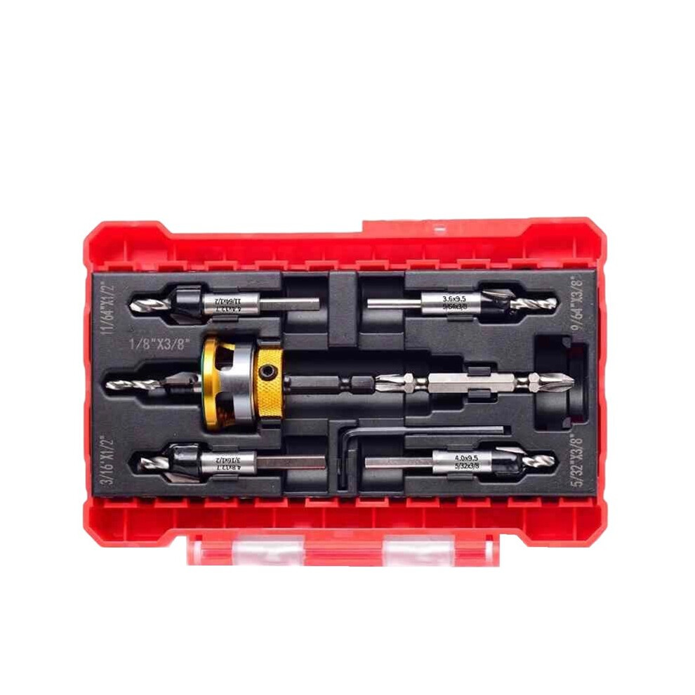 Countersunk Drill Bit Set, Countersunk Drill Bit With Depth Limiter, Hex Shank Countersunk Woodworking Drill Bit Set C 4712531320798
