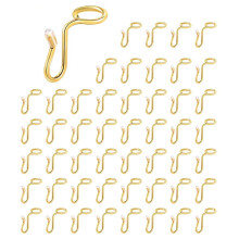 50 Pieces Clothes Hanger Connector Hooks, Metal Clips Extender Hooks for Velvet Hangers Closet Space Saving(Gold)