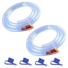 Hevelslang voor Benzinekit, 2,5 Meter (8,3 Ft) 5/8" Handhevel met Rubberen Pomp, Anti-Knikveer, voor Snelle Overdracht van Benzine en Water