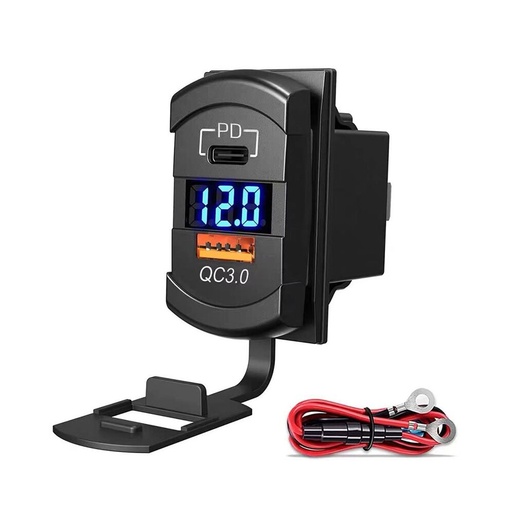 Car Rocker Outlet,36W Qc3.0 Usb-A & 55W Pd Usb-C Charger Socket With Led Voltmeter For 12V/24V Rv Boat Motorcycle 6032926597672