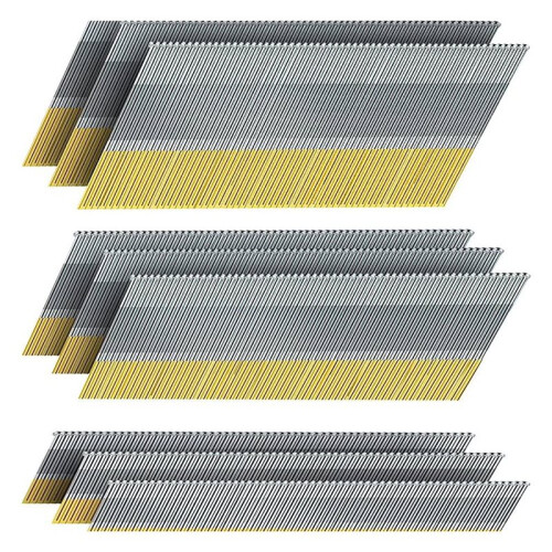 15 Gauge da Angled Finish Nails, 34-Degree, 1200-Pack Assorted Galvanized Project Pack for Angled Nailer Guns