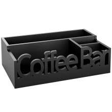 Coffee Bar Organizer for Countertop - Elegant Wooden for Coffee Pods, Creamer, and Accessories